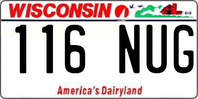 WI license plate 116NUG