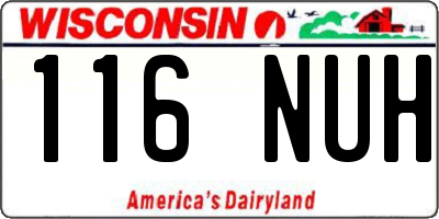 WI license plate 116NUH