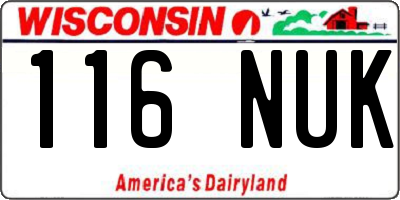 WI license plate 116NUK