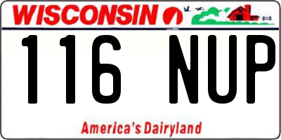 WI license plate 116NUP