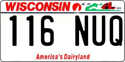WI license plate 116NUQ