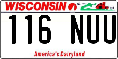 WI license plate 116NUU