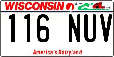 WI license plate 116NUV