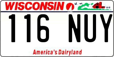WI license plate 116NUY