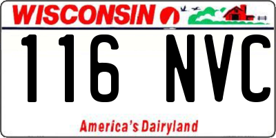WI license plate 116NVC