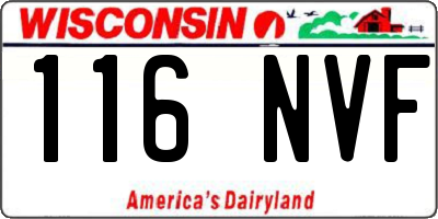 WI license plate 116NVF