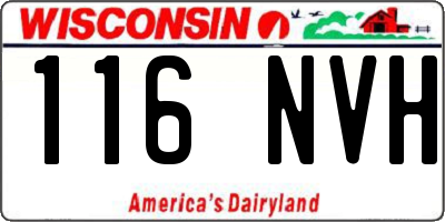 WI license plate 116NVH