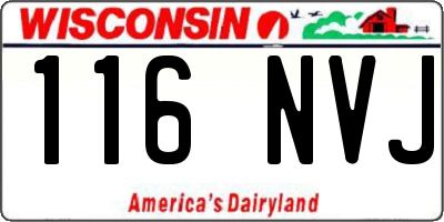 WI license plate 116NVJ