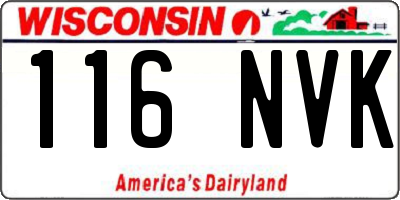 WI license plate 116NVK