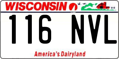 WI license plate 116NVL