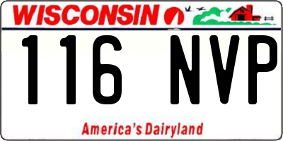 WI license plate 116NVP