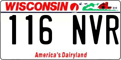 WI license plate 116NVR