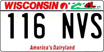 WI license plate 116NVS