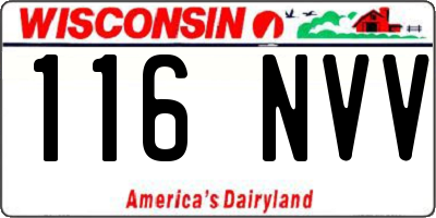 WI license plate 116NVV