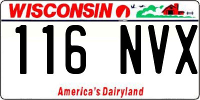 WI license plate 116NVX