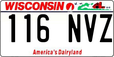 WI license plate 116NVZ