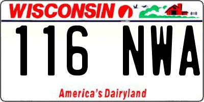 WI license plate 116NWA