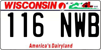 WI license plate 116NWB