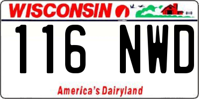 WI license plate 116NWD