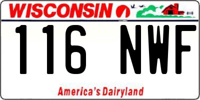 WI license plate 116NWF