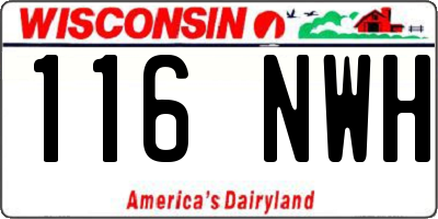 WI license plate 116NWH