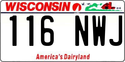 WI license plate 116NWJ