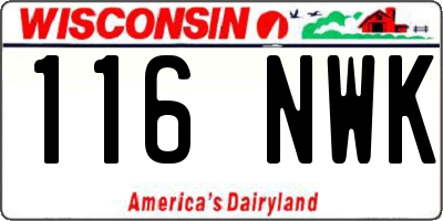 WI license plate 116NWK