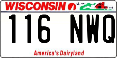 WI license plate 116NWQ