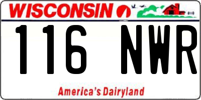 WI license plate 116NWR