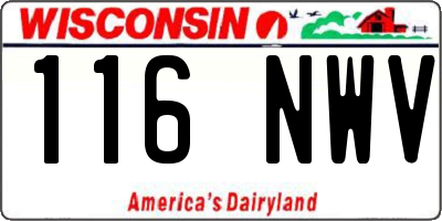 WI license plate 116NWV