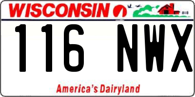WI license plate 116NWX