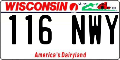 WI license plate 116NWY