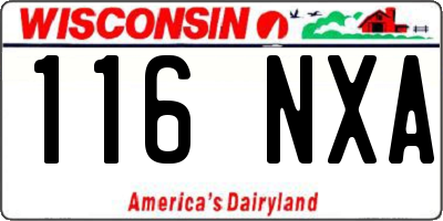 WI license plate 116NXA