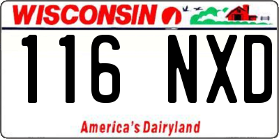 WI license plate 116NXD
