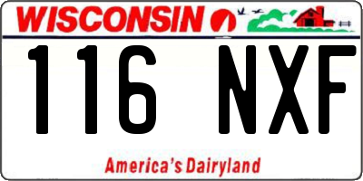 WI license plate 116NXF