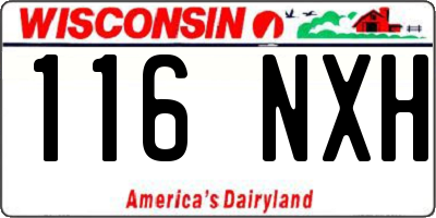 WI license plate 116NXH