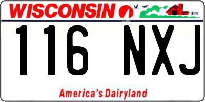 WI license plate 116NXJ