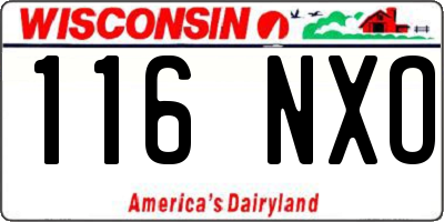 WI license plate 116NXO