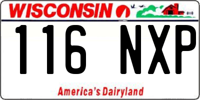 WI license plate 116NXP