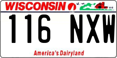 WI license plate 116NXW