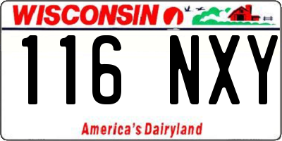 WI license plate 116NXY