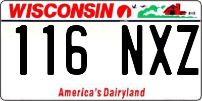 WI license plate 116NXZ