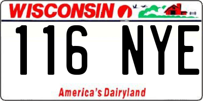 WI license plate 116NYE