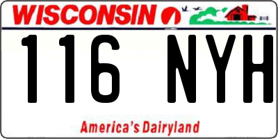 WI license plate 116NYH