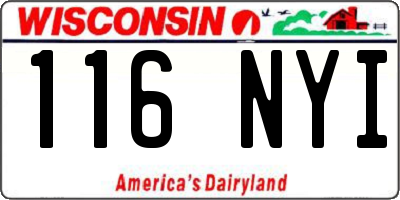 WI license plate 116NYI