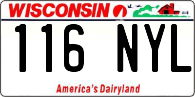 WI license plate 116NYL