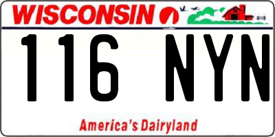 WI license plate 116NYN