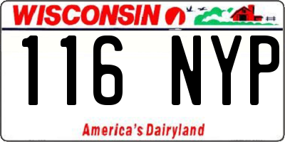 WI license plate 116NYP