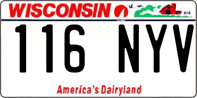 WI license plate 116NYV