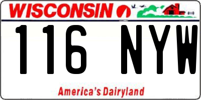 WI license plate 116NYW